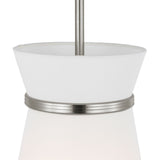 Veronica Pendant 10", Brushed Nickel and White Linen