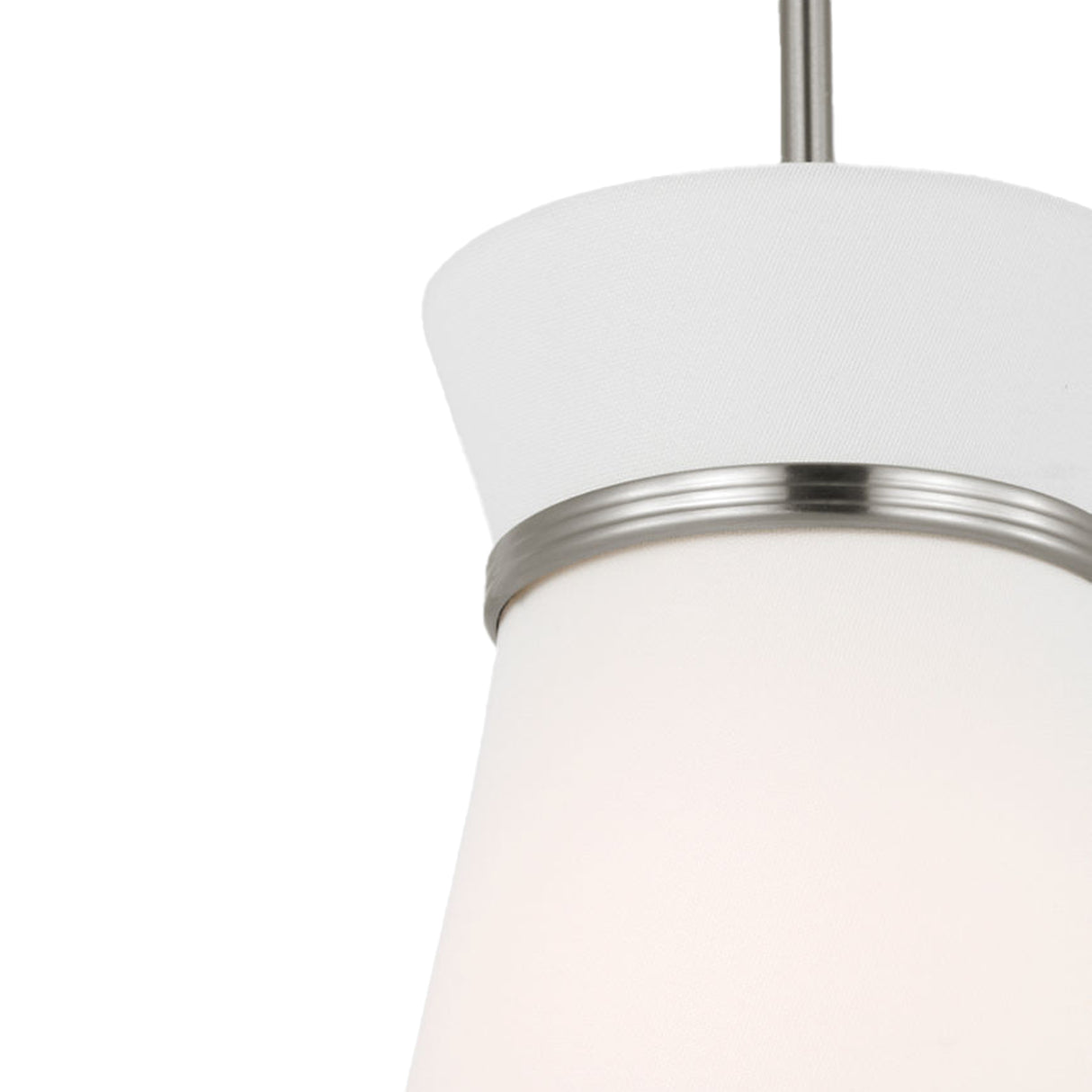 Veronica Pendant 10", Brushed Nickel and White Linen