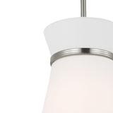 Veronica Pendant 10", Brushed Nickel and White Linen
