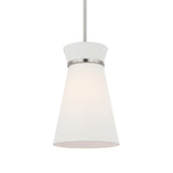 Veronica Pendant 10", Brushed Nickel and White Linen