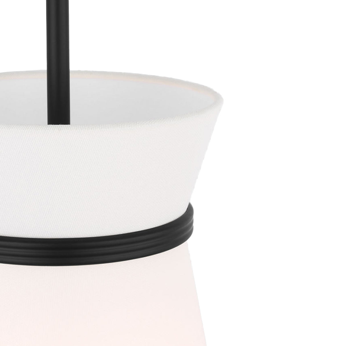 Veronica Pendant 10", Matte Black and White Linen