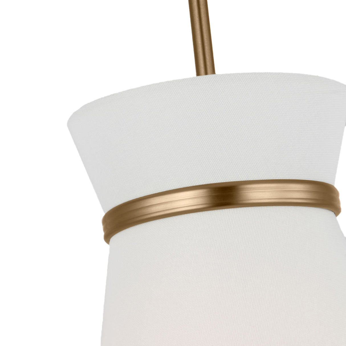 Veronica Pendant 10", Satin Brass and White Linen