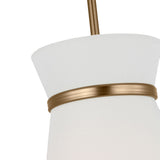 Veronica Pendant 10", Satin Brass and White Linen