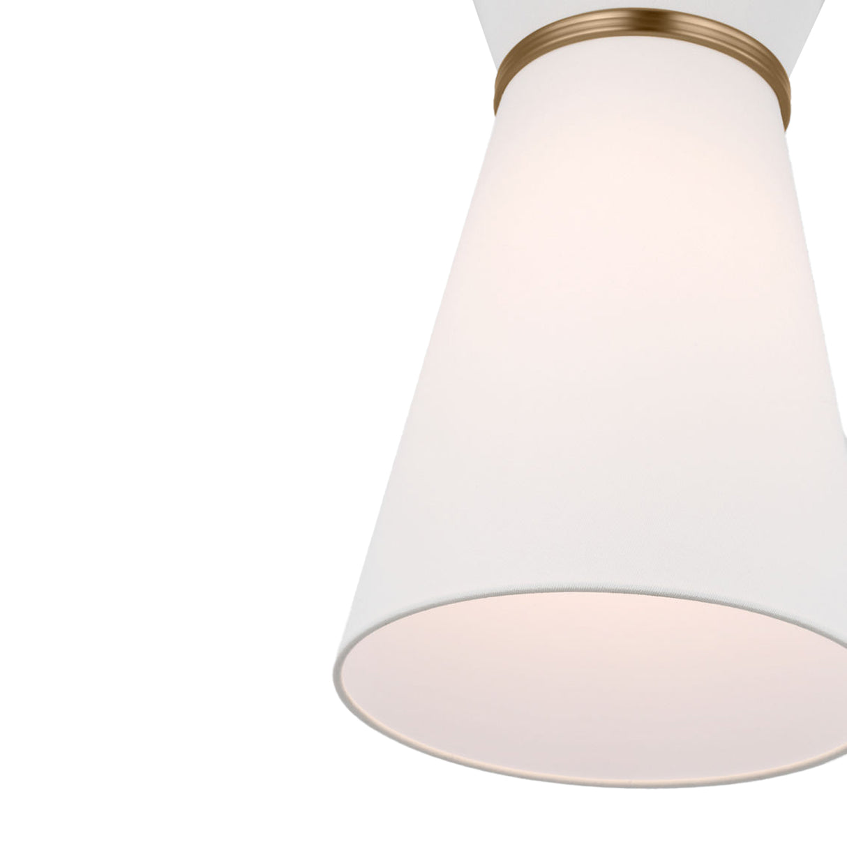 Veronica Pendant 10", Satin Brass and White Linen