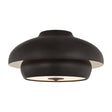 Garnett Semi-Flush 18", Aged Iron, front view of stacked dome shades with a light open bottom