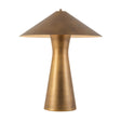 Darnell Table Lamp 21", Vintage Brass, angled view showing cone shade with lighter interior