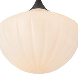 Reva Pendant 12", Matte Black with Vintage Milk Glass