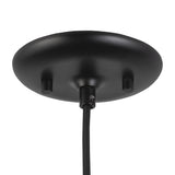 Mabel Metal Pendant 15", Black with Opal Glass
