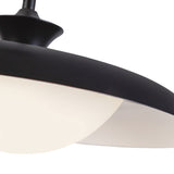 Mabel Metal Pendant 15", Black with Opal Glass
