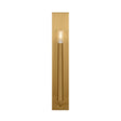 Solana Wall Sconce 18", Modern Brass, front view showing rectangular backplate, tapered sleeve and exposed bulb