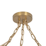 Basile 3 Light Swag Chandelier 12", Brushed Brass and Ribbed Milk Glass