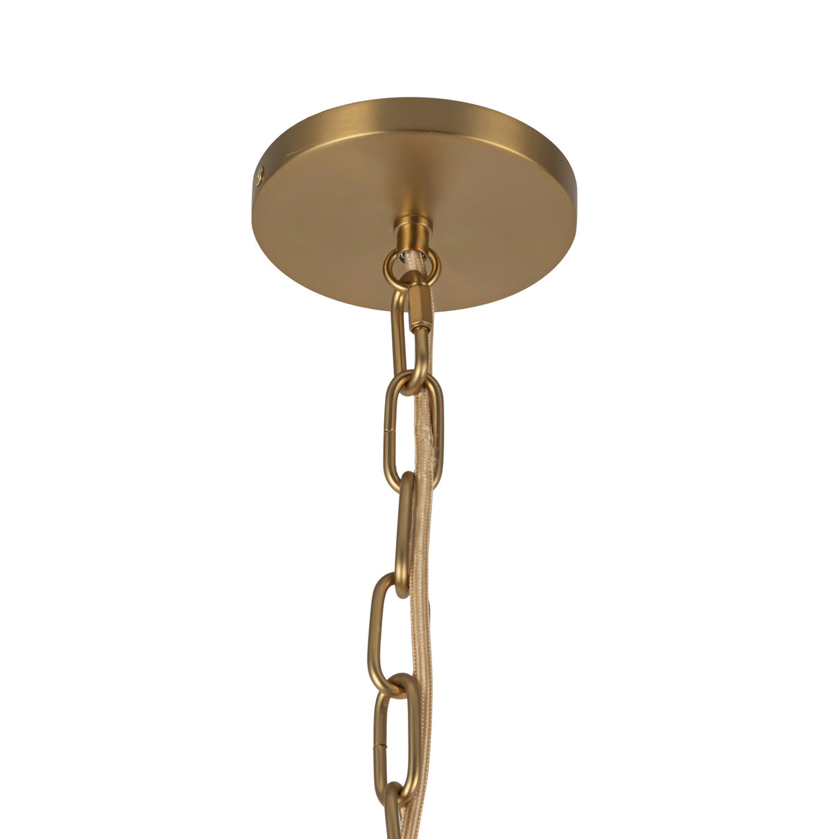 Basile Small Pendant 7", Brushed Brass and Ribbed Milk Glass