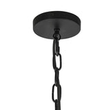 Basile Small Pendant 7", Matte Black and Ribbed Milk Glass