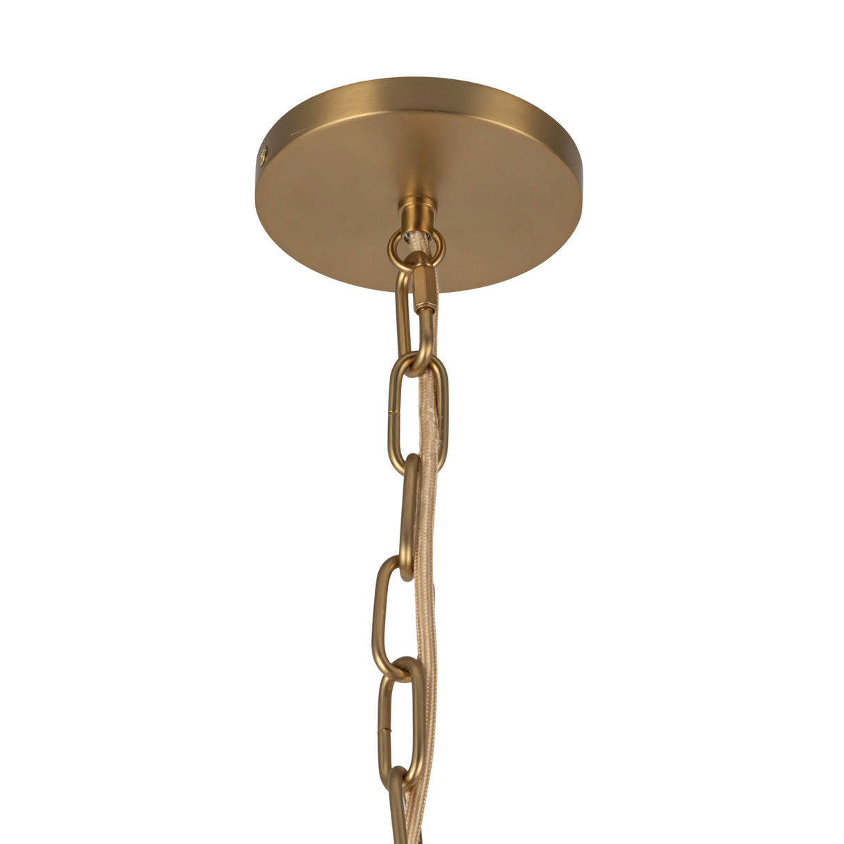 Basile Medium Pendant 12", Brushed Brass and Ribbed Milk Glass