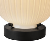 Basile Small Table Lamp 8", Matte Black and Ribbed Milk Glass