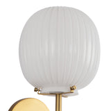 Basile Wall Sconce 12", Brushed Brass and Ribbed Milk Glass