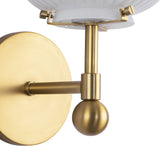 Basile Wall Sconce 12", Brushed Brass and Ribbed Milk Glass