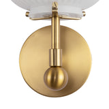 Basile Wall Sconce 12", Brushed Brass and Ribbed Milk Glass