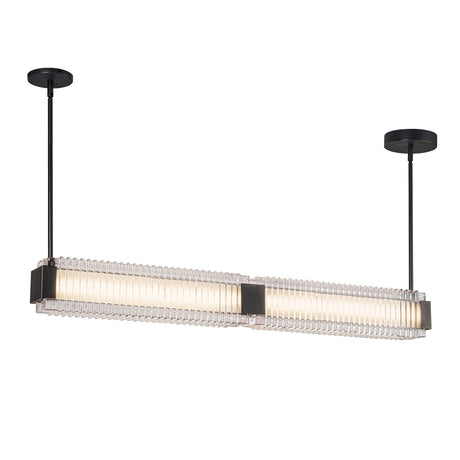 Enders LED Linear Pendant 47", Urban Bronze and Clear Ribbed Glass