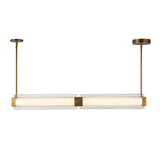 Enders LED Linear Pendant 47", Vintage Brass and Clear Ribbed Glass
