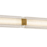 Enders LED Linear Pendant 47", Vintage Brass and Clear Ribbed Glass