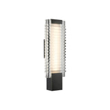 Enders Small LED Wall Sconce 18", Urban Bronze and Clear Ribbed Glass
