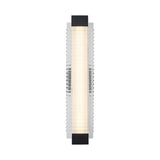 Enders Large LED Wall Sconce 25", Urban Bronze and Clear Ribbed Glass