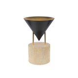 Zora Table Lamp 15", Urban Bronze with Polished Brass