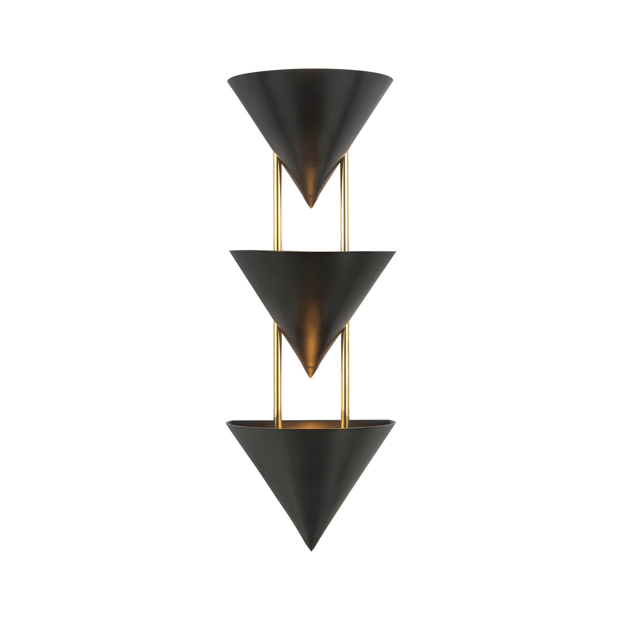 Zora 3 Light Wall Sconce 28", Urban Bronze with Polished Brass