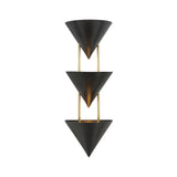 Zora 3 Light Wall Sconce 28", Urban Bronze with Polished Brass