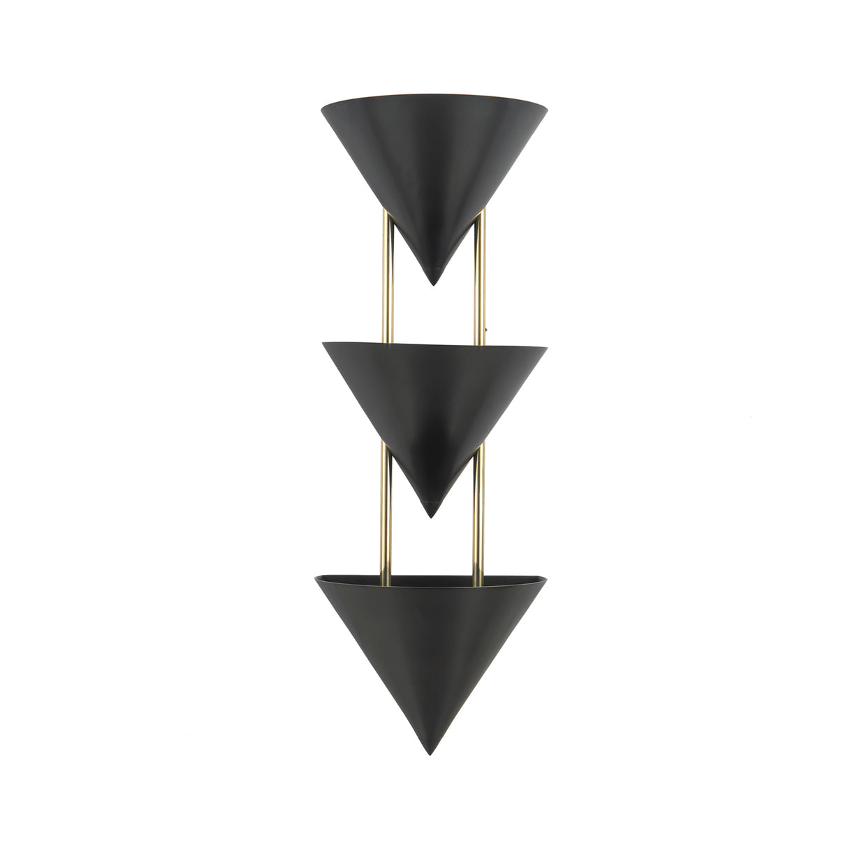 Zora 3 Light Wall Sconce 28", Urban Bronze with Polished Brass