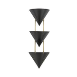 Zora 3 Light Wall Sconce 28", Urban Bronze with Polished Brass