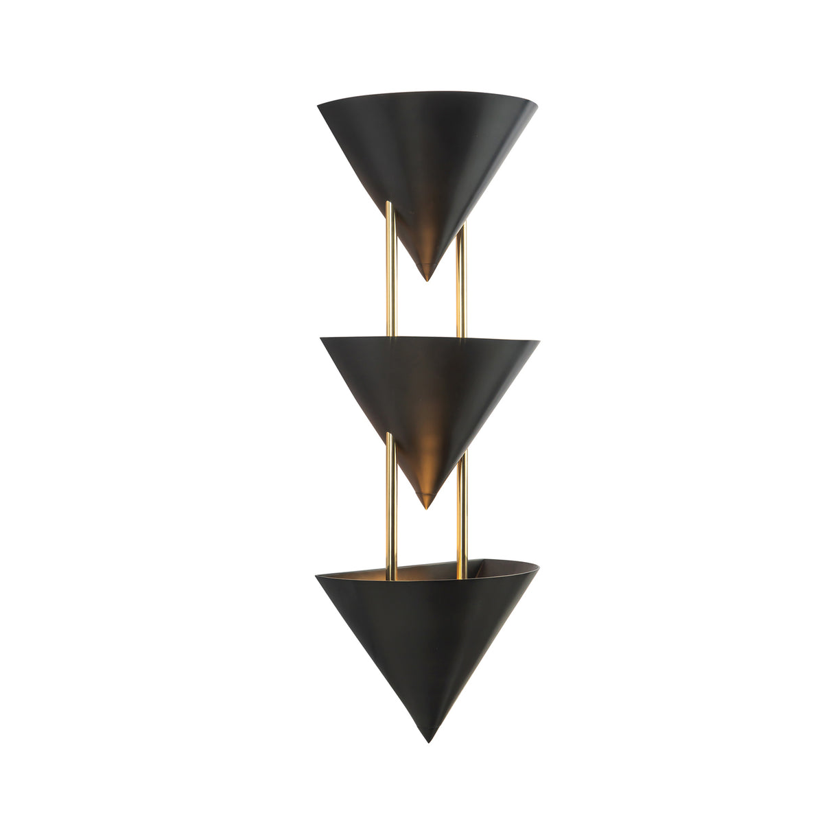 Zora 3 Light Wall Sconce 28", Urban Bronze with Polished Brass