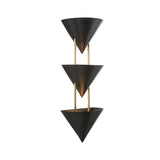 Zora 3 Light Wall Sconce 28", Urban Bronze with Polished Brass