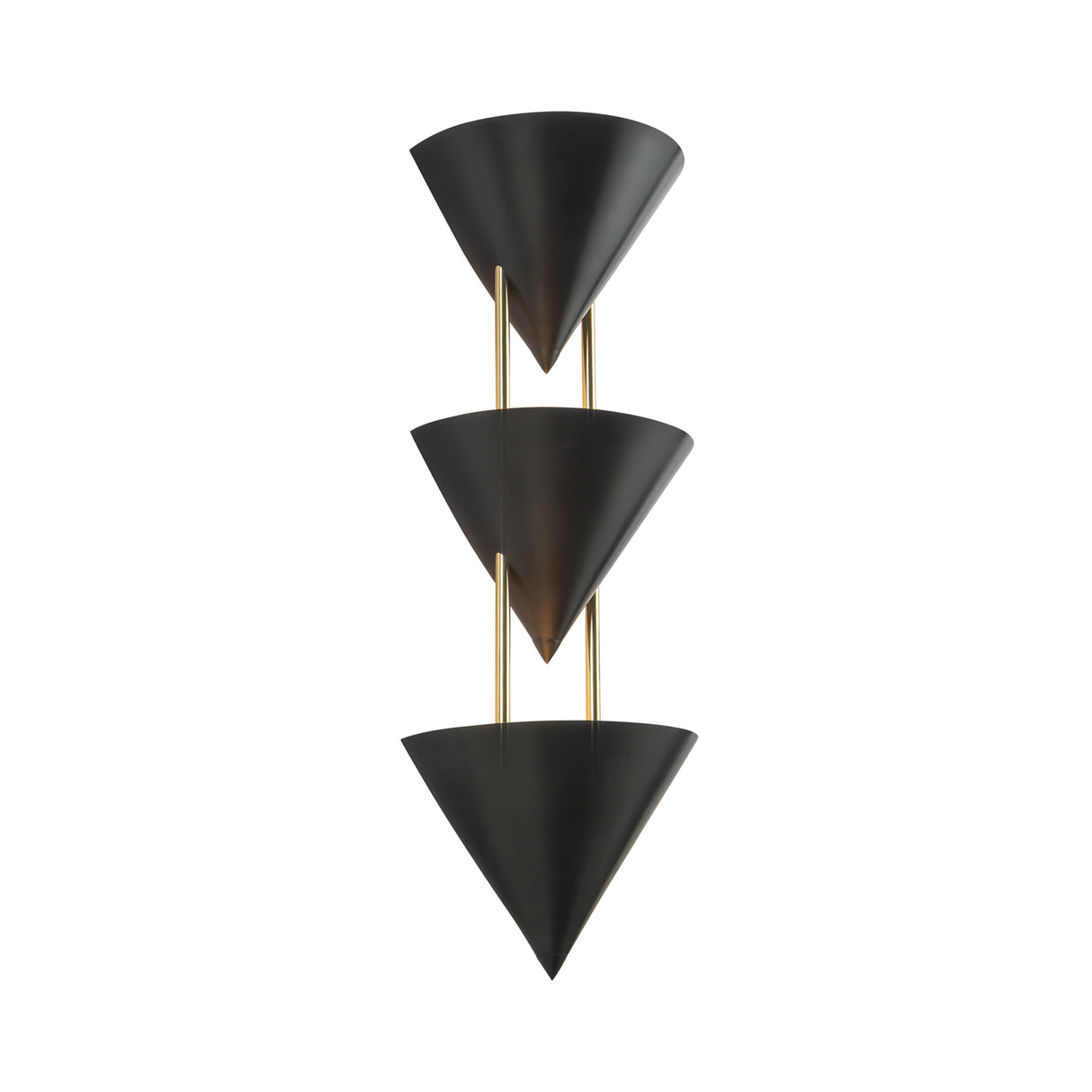 Zora 3 Light Wall Sconce 28", Urban Bronze with Polished Brass