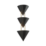 Zora 3 Light Wall Sconce 28", Urban Bronze with Polished Brass