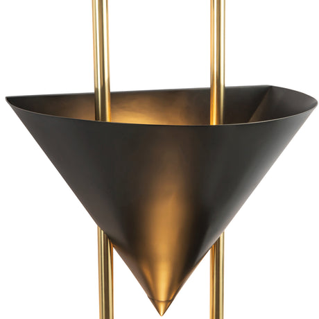 Zora 3 Light Wall Sconce 28", Urban Bronze with Polished Brass