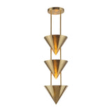 Zora 3 Light Pendant 10", Polished Brass