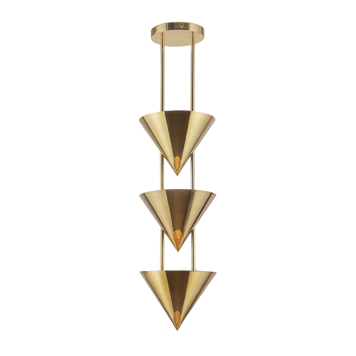 Zora 3 Light Pendant 10", Polished Brass
