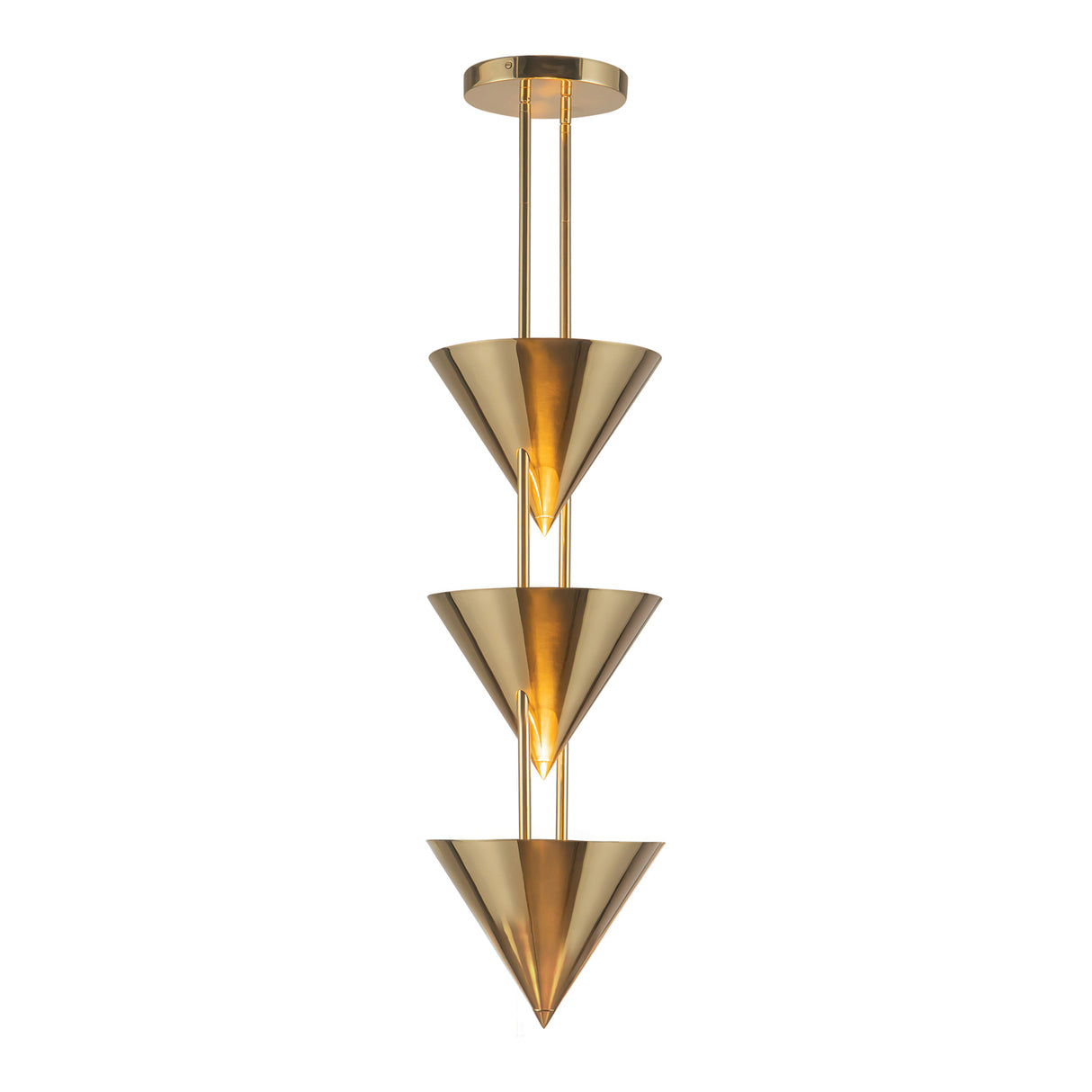 Zora 3 Light Pendant 10", Polished Brass