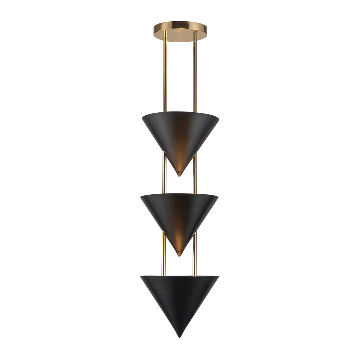 Zora 3 Light Pendant 10", Urban Bronze and Polished Brass