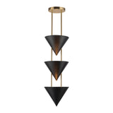 Zora 3 Light Pendant 10", Urban Bronze and Polished Brass