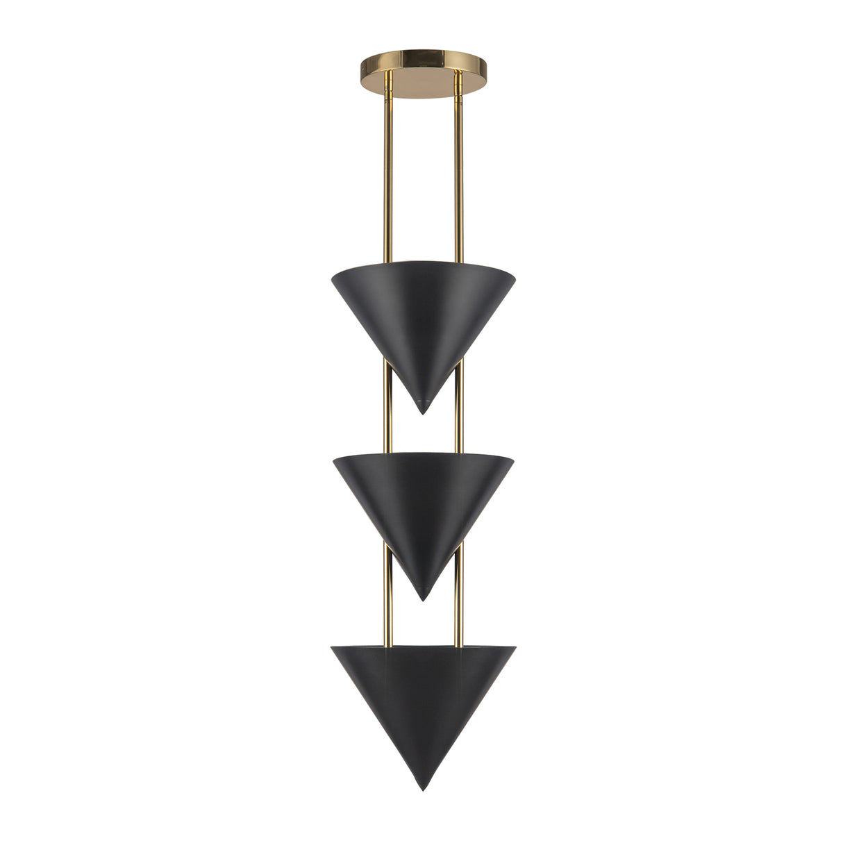 Zora 3 Light Pendant 10", Urban Bronze and Polished Brass