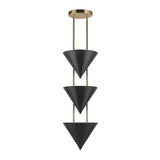 Zora 3 Light Pendant 10", Urban Bronze and Polished Brass
