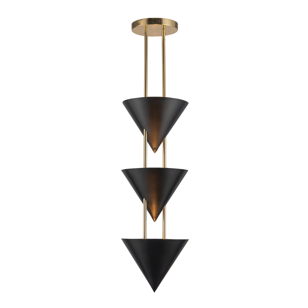 Zora 3 Light Pendant 10", Urban Bronze and Polished Brass