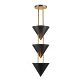 Zora 3 Light Pendant 10", Urban Bronze and Polished Brass