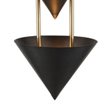 Zora 3 Light Pendant 10", Urban Bronze and Polished Brass