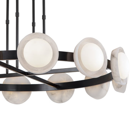 Osmund LED Chandelier 50", Urban Bronze and Alabaster Accents