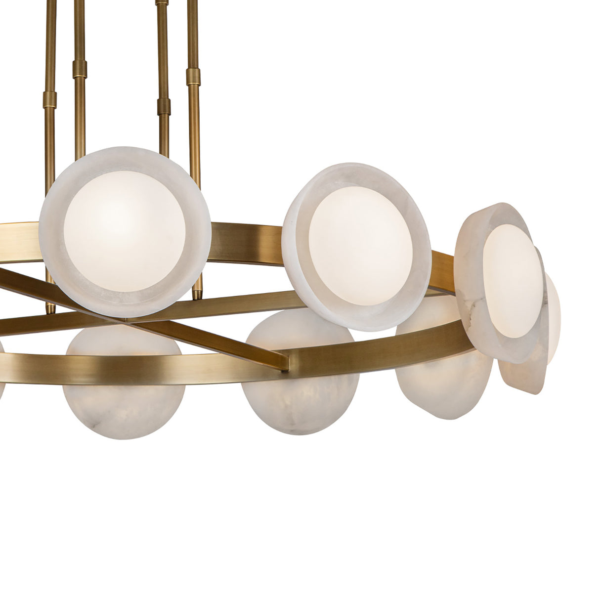 Osmund LED Chandelier 50", Vintage Brass and Alabaster