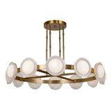 Osmund LED Chandelier 50", Vintage Brass and Alabaster